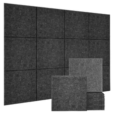 Delirium 自黏式阻燃隔音玄關門吸音板 300 x 300 x 9 mm, 深灰色, 24個