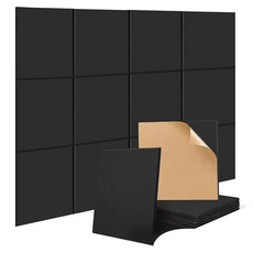 Delirium 自黏式阻燃隔音玄關門吸音板 300 x 300 x 9 mm, 黑色, 12個