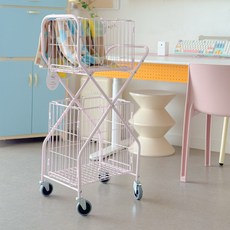 주식회사아텍스 2단 이동식 세탁카트, 딸기우유