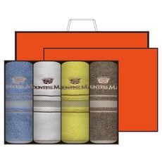 COUNTESS MARA Senti 洗臉毛巾 150g 30支棉紗 4入禮盒 + 提袋, 隨機出貨, 1套