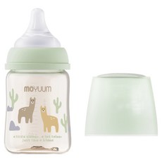 모윰 3세대 PPSU 올인원 유꼭지 젖병 라마, 그린, 1개, 170ml