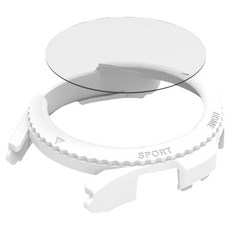 w9999 智慧手錶鋼化玻璃錶圈保護殼, 白色, 1個