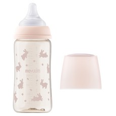 모윰 3세대 PPSU 올인원 유꼭지 젖병 래빗, 피치베이지, 270ml, 1개