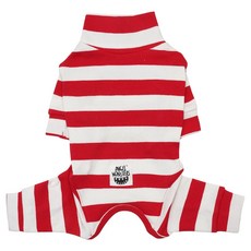 ANGEL MONSTERS 狗狗大條紋高領連身衣 OR012, 337 紅色, 1個