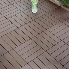 Linex Commerce 戶外防水拼接塑膠地板, 淺棕色, 1個