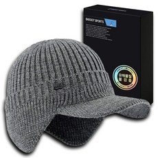 BAEGOT Baegot Sports 刷毛防寒登山針織護耳棒球帽, 灰色