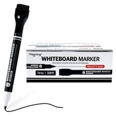 Magpia 附橡皮擦磁性白板筆 24入, 黑色, 1個