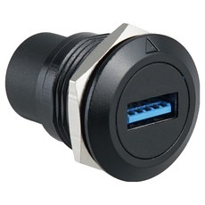 Coms 螺帽固定式圓形無蓋USB 3.0面板安裝延長埠, 1個, HA079