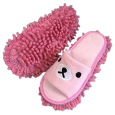 Tovbi 小熊清潔拖把超細纖維拖鞋, 粉紅色, 1個