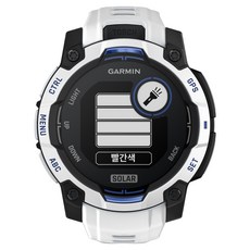 가민 인스팅트 3 슈퍼노바 솔라 아웃도어 스마트워치, 화이트스톤 + 화이트, 45mm, GPS + 블루투스