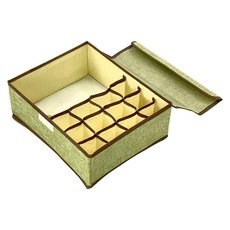 star life 折疊內衣褲分隔收納箱 13格, 綠色, 1個