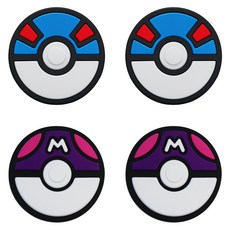 SPACE SHIELD 任天堂 Switch 2 Joy-Con 相容 Let's Go 矽膠搖桿帽 2款 x 2p 組, 紫色混合, 藍色混合, 1套, 單一商品