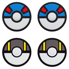 SPACE SHIELD 任天堂 Switch 2 Joy-Con 相容 Let's Go 矽膠搖桿帽 2款 x 2p 組, 灰色混搭, 藍色混搭, 1套, 單一商品