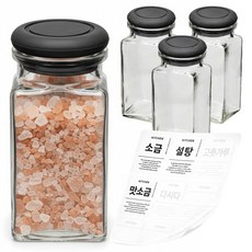 미르 헥사 팬트리 실리콘 밀폐 양념통 250ml x 4p + 허브 사각 블랙 4p + 양념라벨 8종 세트, 1세트, 양념통 250ml(4P) + 허브 사각(4P) + 양념라벨 8종