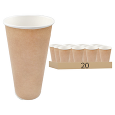 ONEFU 萬福 牛皮冷熱杯 660ml 90口徑, 20組, 50個