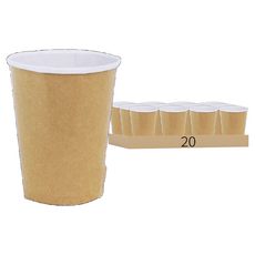 ONEFU 萬福 牛皮冷熱杯 360ml 90口徑, 20組, 50個