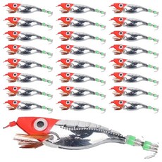 999피싱 쭈꾸미 갑오징어 문어 M2 왕눈이 수평 크롬에기, 레드실버, 25개, 9g