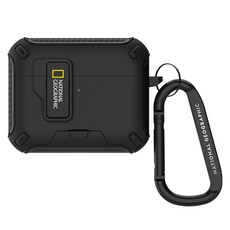 NATIONAL GEOGRAPHIC 國家地理 RuggedBumper 磁吸支架殼 AirPodsPro2, 黑色, 1個, 單一商品