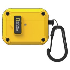 NATIONAL GEOGRAPHIC 國家地理 RuggedBumper自動開蓋保護殼, 黃色, 1個, AirPodsPro 3