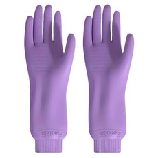 TLYS-J 加厚加絨束口洗碗清潔手套 1雙, 烏梅紫, 33 x 11cm, 1組