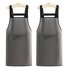 다퍼남 TPU 우레탄 방수 앞치마, 반투명 블랙, 2개