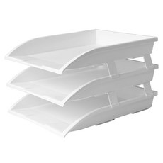 Mabsoshop 簡約整潔辦公室多層A4文件整理收納架 31.4 x 38.1 x 24.5 cm BRP2715, 白色3層, 3層