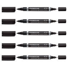 STAEDTLER 施德樓 多用途雙頭油性筆 348, 黑色, 5個