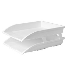 Mabsoshop 簡約整潔辦公室多層A4文件整理收納架 31.4 x 38.1 x 15.3 cm BRP2715, 白色2層, 2層