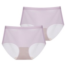 DeParee 蒂巴蕾 無痕冰絲植物系桑蠶絲抗菌內褲2件組 Waist pus 包覆式, 淺紫色