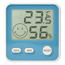 日本EMPEX 微笑電子式溫濕度計, 藍色, 1個
