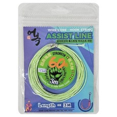 어복 와이어코어 어시스트라인 낚싯줄, 형광, 1개