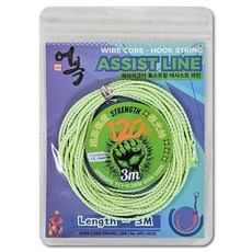 어복 와이어코어 어시스트라인 낚싯줄, 형광, 1개