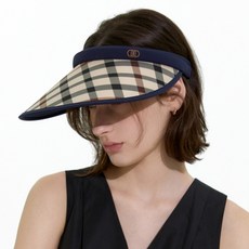 닥스 여성용 체크패턴 와이드 챙 썬캡