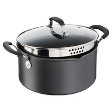Tefal 特福 電磁爐 2X Jamie Oliver Quick & Easy 硬質陽極氧化雙耳鍋, 黑色, 1個, 20cm