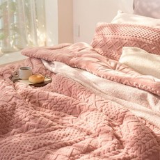 더플레오 극세사 코지 니트 차렵이불