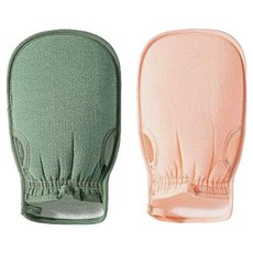꾸지 부드럽게 잘 벗겨지는 때타올 장갑 2종 세트, 그린, 핑크, 1세트