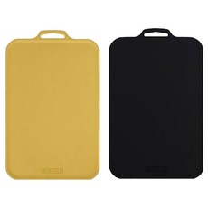 SCELLER Petit 韓國製造抗菌不易傷刀砧板, 沙芥黃, 醇黑色, 2個