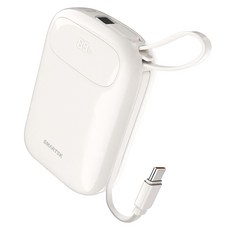 스마텍 고속 충전 미니 대용량 듀얼 케이블 보조배터리 20000mAh C타입, 화이트, STPB-FB2