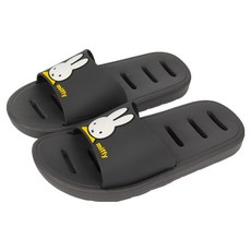 AlphaShoe Miffy 兒童泡泡浴室拖鞋, 炭灰色, 1個
