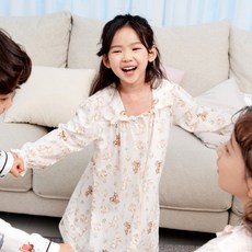 오가닉맘 아동용 포레 긴소 면 원피스 잠옷 MHSSSW04
