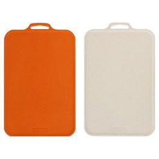 SCELLER Petit 韓國製造抗菌不易傷刀砧板, 奶油象牙白, 狂熱橘, 2個