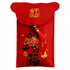 YUNMI 馬年布藝紅包袋 19.5 x 12.5cm 馬上有福, 1個裝