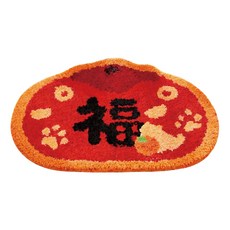 小麥購物 新年開運招財地墊 CNY007, 柿福迎財, 1個