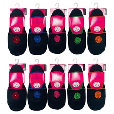 CHRISTIANMONT 女性花朵運動無襯墊船型襪 10雙組, 混色, 1套