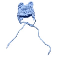 Onji 娃娃配件 迷你護耳針織帽, 藍色, 1個