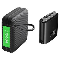 AIDOGA 艾迪伽 Thunder系列 磁吸充電轉接頭轉接器 140W USB-C 母 轉 MagSafe 3 MacBook Pro/Air適用 附EVA硬殼包, 黑色, 1個, 2cm