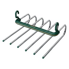 SUNORO 6層不鏽鋼折疊褲架 無痕防滑收納掛架, 綠金色, 1個
