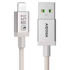 AIDOGA 艾迪伽 MochaFlex USB-A TO Lightning充電線/傳輸線, 摩卡色, 1個, 1.2m