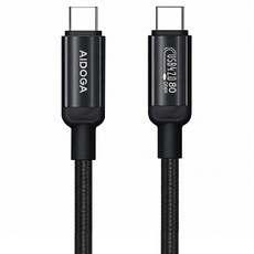 AIDOGA 艾迪伽 Thunder 240W USB-C TO Type-C PD充電線/傳輸線 8K投影轉接 USB4 2.0 80Gbps, 黑色, 1個, 1.2m