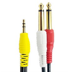 해밀전자 국산 고급형 오디오 케이블 1.5m, 혼합색상, 1개, 3.5ST-2모노5.5